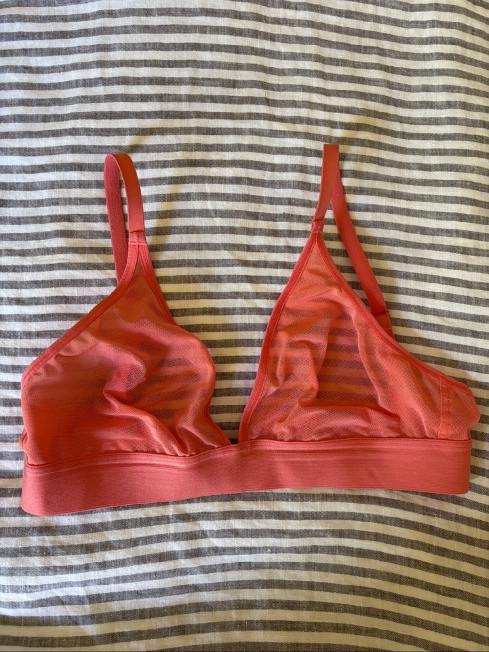 Negative underwear mesh triangle bra